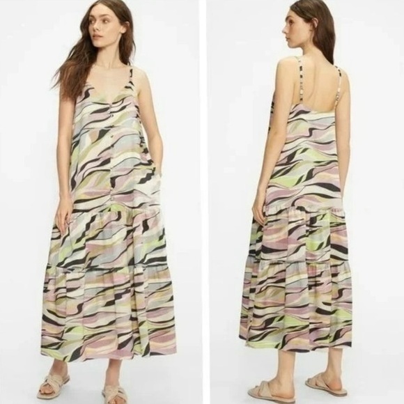 Ted Baker Dresses & Skirts - NWT Ted Baker Warrenn Printed Button Through Cami Dress Midi Size 4 Dusky Pink